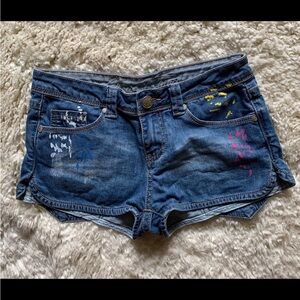 Fun & Fun Girls Denim Paint Splatter Shorts